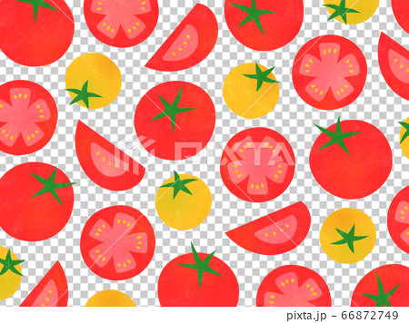 手描き風 ポップなトマト模様の壁紙のイラスト素材
