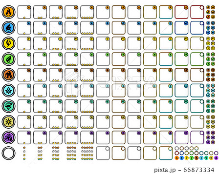 ゲーム アイコン 属性 フレーム メタル D02 白背景のイラスト素材