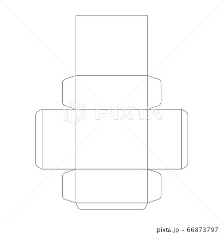 Paper box template, prism trim scheme on white 66873797