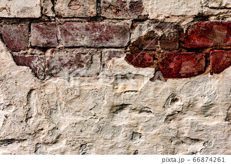 Texture of a concrete wall with cracks and 66874261