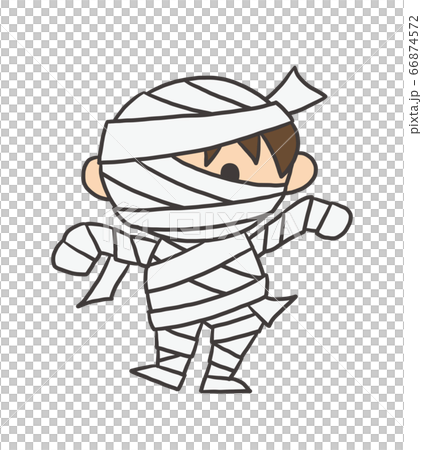 ハロウィン ミイラ ミイラ男 仮装 手描き イラスト 66874572