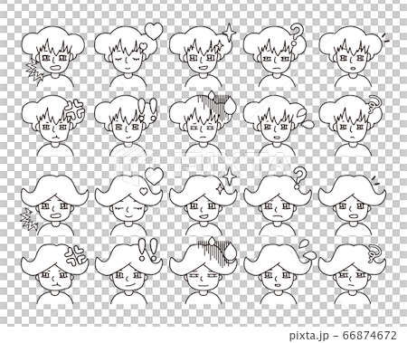Two person illustration facial expression variation 28 Two person illustration facial expression variation 28 66874672