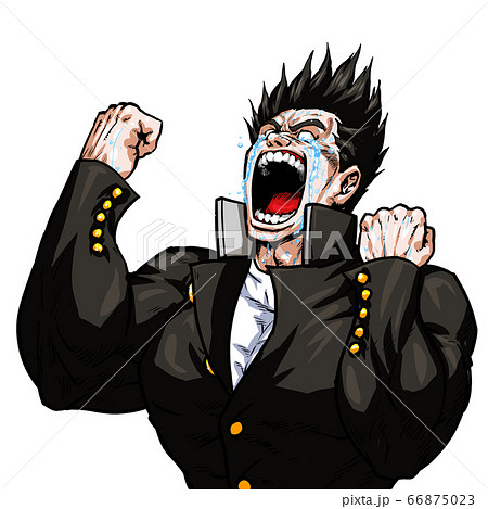 ガッツ,逆毛,逆上,絶叫,雄叫び,劇画,漫画,筋肉,ボディビル,マッチョ,ポーズ,正面,白背景, 66875023