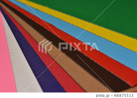 Sheets of colorful corrugated cardboard, Textured 66875513