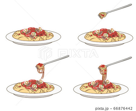 スパゲッティ ボンゴレロッソ のイラスト素材 スパゲッティ ボンゴレロッソ のイラスト素材