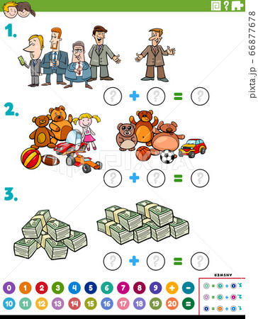 maths addition educational task with objects and 66877678
