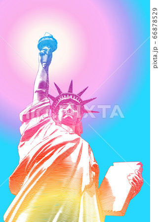 Abstract colorful Lady Liberty from bottom view Abstract colorful Lady Liberty from bottom view 66878529