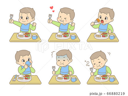 ごはんを食べる男の子 ごはんを食べる男の子 66880219