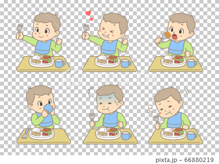 ごはんを食べる男の子 ごはんを食べる男の子 66880219