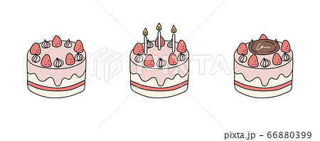 Hand Drawn Cake Illustration Set Cute Stock Illustration