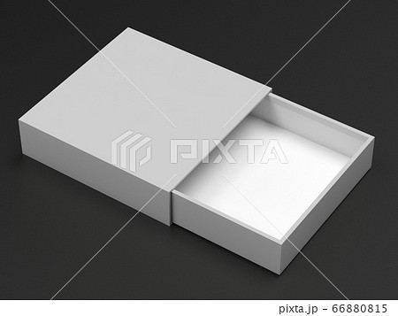 Slider box. Gray blank open box mock up. On black background. 3d rendering illustration 66880815
