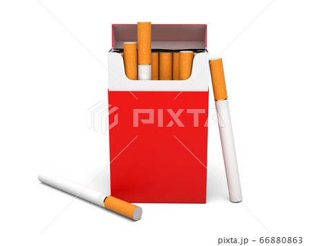 Red pack of cigarettesのイラスト素材 [66880863] - PIXTA