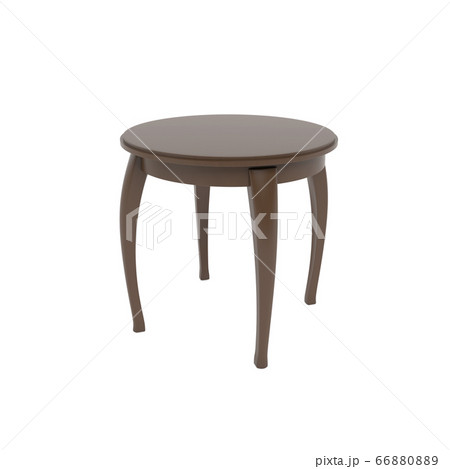 Wooden brown round table. 3d rendering illustration 66880889