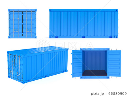 Blue shipping freight containers 66880909