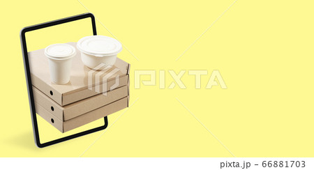 Home delivery, food purchase via the Internet. Your smartphone or other gadget - all you need for food arriving to any address 66881703