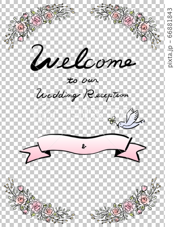 Wedding welcome board line drawing Wedding welcome board line drawing 66881843
