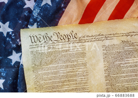 Closeup of grunge American flag on We the people Closeup of grunge American flag on We the people 66883688