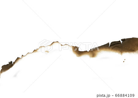 Isolated Burned Paper Pattern on White Background Isolated Burned Paper Pattern on White Background 66884109