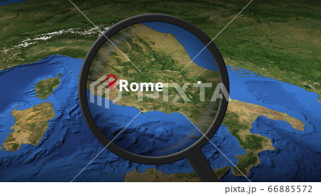 Rome city being found on the map, 3d rendering Rome city being found on the map, 3d rendering 66885572