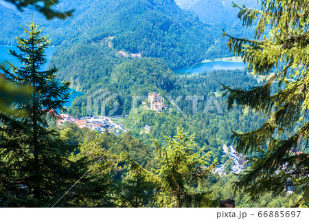 Landscape of Bavarian Alps with Hohenschwangau Landscape of Bavarian Alps with Hohenschwangau 66885697