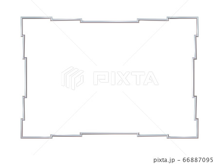 Rectangle realistic stepped frame metal or silver. 66887095