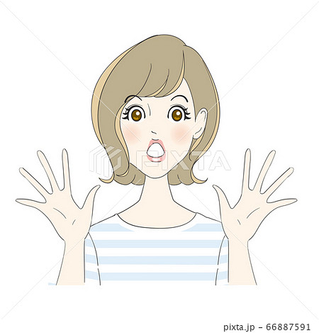びっくりする女性 66887591