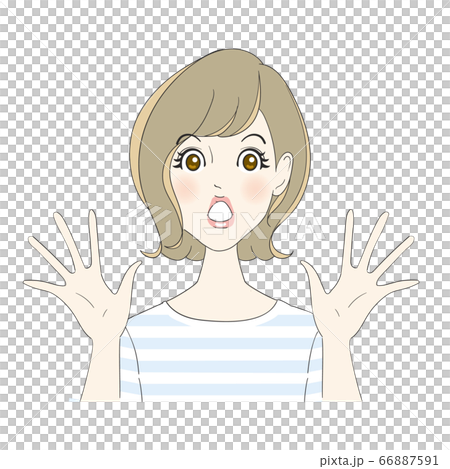 びっくりする女性 66887591