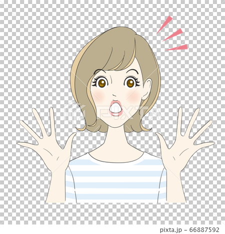 びっくりする女性 66887592