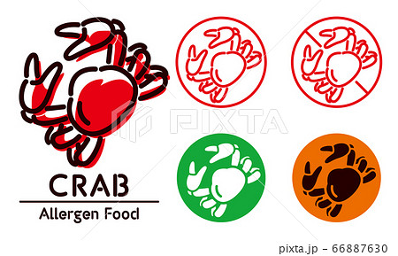 Crab icon / food allergy, allergen 66887630
