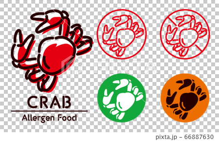Crab icon / food allergy, allergen 66887630