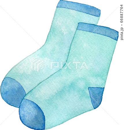 水色の靴下のイラスト素材