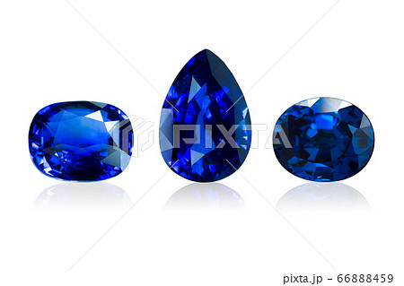 set of Blue sapphire  isolated on white background 66888459