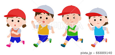 運動会 徒競走 男女 イラスト 運動会 徒競走 男女 イラスト 66889140