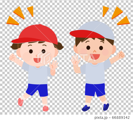 運動会 応援する 男女 イラスト 運動会 応援する 男女 イラスト 66889142