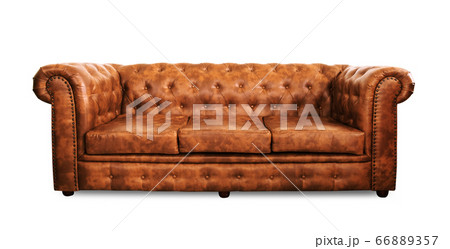 isolate seat leather sofa on white background 66889357