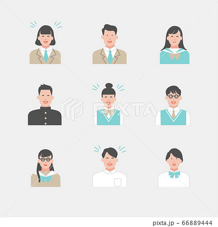 さまざまな学生のバリエーションアイコン 66889444