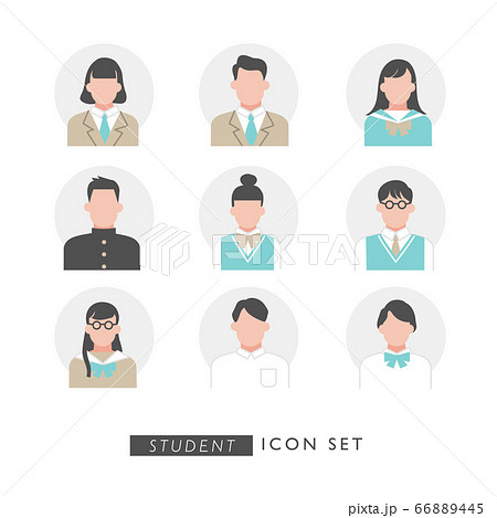 さまざまな学生のバリエーションアイコン 66889445