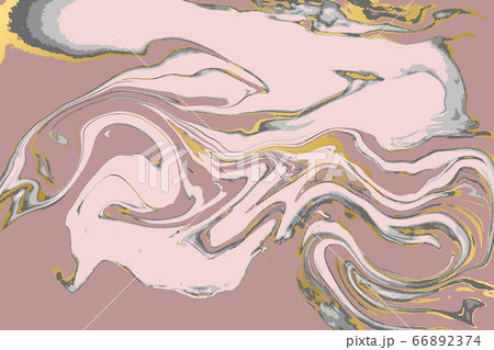 Pink and gold agate ripplle pattern. Light marble background. 66892374