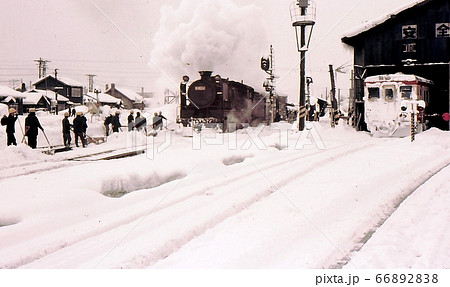 昭和45年 蒸気機関車9600 除雪作業 倶知安駅 函館本線 北海道の写真