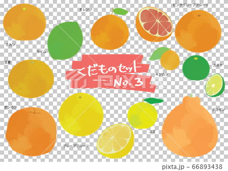 くだもの フルーツのイラストセット 3 くだもの フルーツのイラストセット 3 66893438