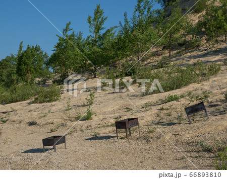 Iron barbecue. Human pollution of nature Iron barbecue. Human pollution of nature 66893810