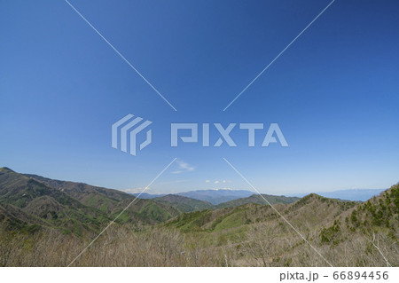 長野県下伊那郡阿智村浪合　蛇峠山 馬の背から見る中央アルプス 66894456