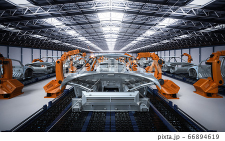 Automation Aumobile Factoryのイラスト素材