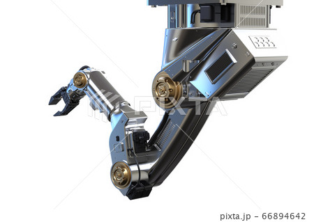 Metallic robotic arm isolated Metallic robotic arm isolated 66894642