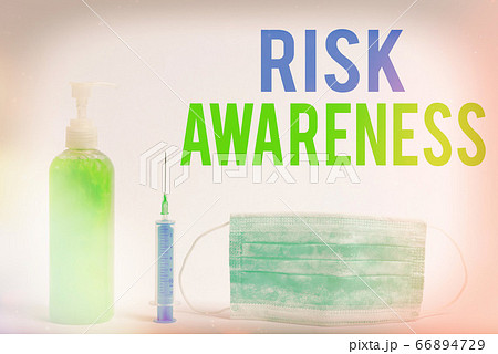 Conceptual hand writing showing Risk Awareness 66894729