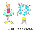 水着の男の子と女の子 66894800