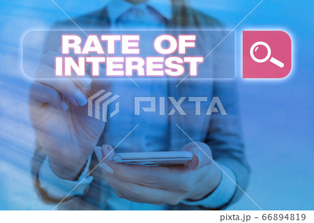 Handwriting text Rate Of Interest. Concept meaning 66894819
