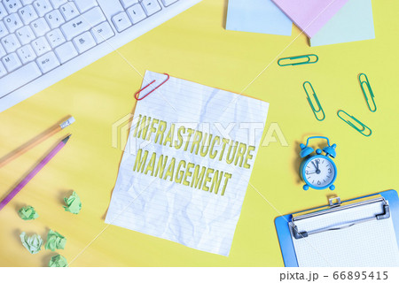Word writing text Infrastructure Management Word writing text Infrastructure Management 66895415