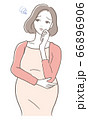 妊婦　不安で悩む女性　 66896906