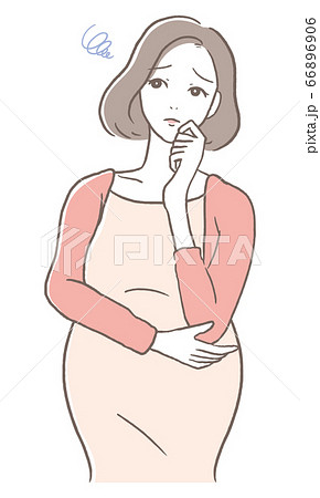 妊婦 不安で悩む女性 妊婦 不安で悩む女性 66896906